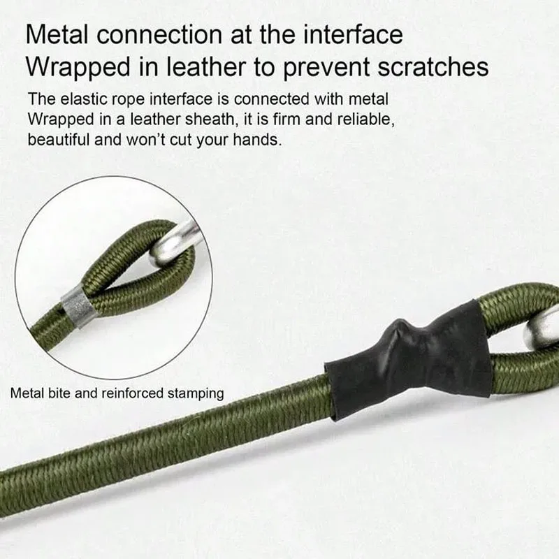 corde élastique robuste et durable pour l'extérieur, 30cm-210cm, sangle de chargement de 7mm d'épaisseur, fixation de sangle de bagage