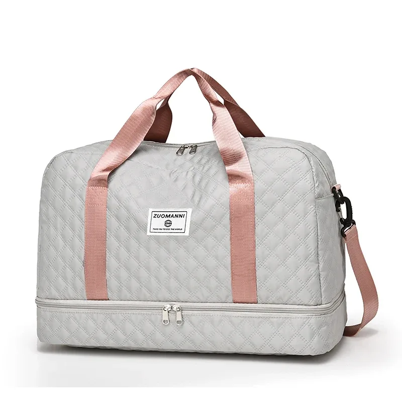 sac de voyage léger en latex rhombique, sac de rangement portable de grande capacité pour le sport et le fitness, sac de week-end de nuit
