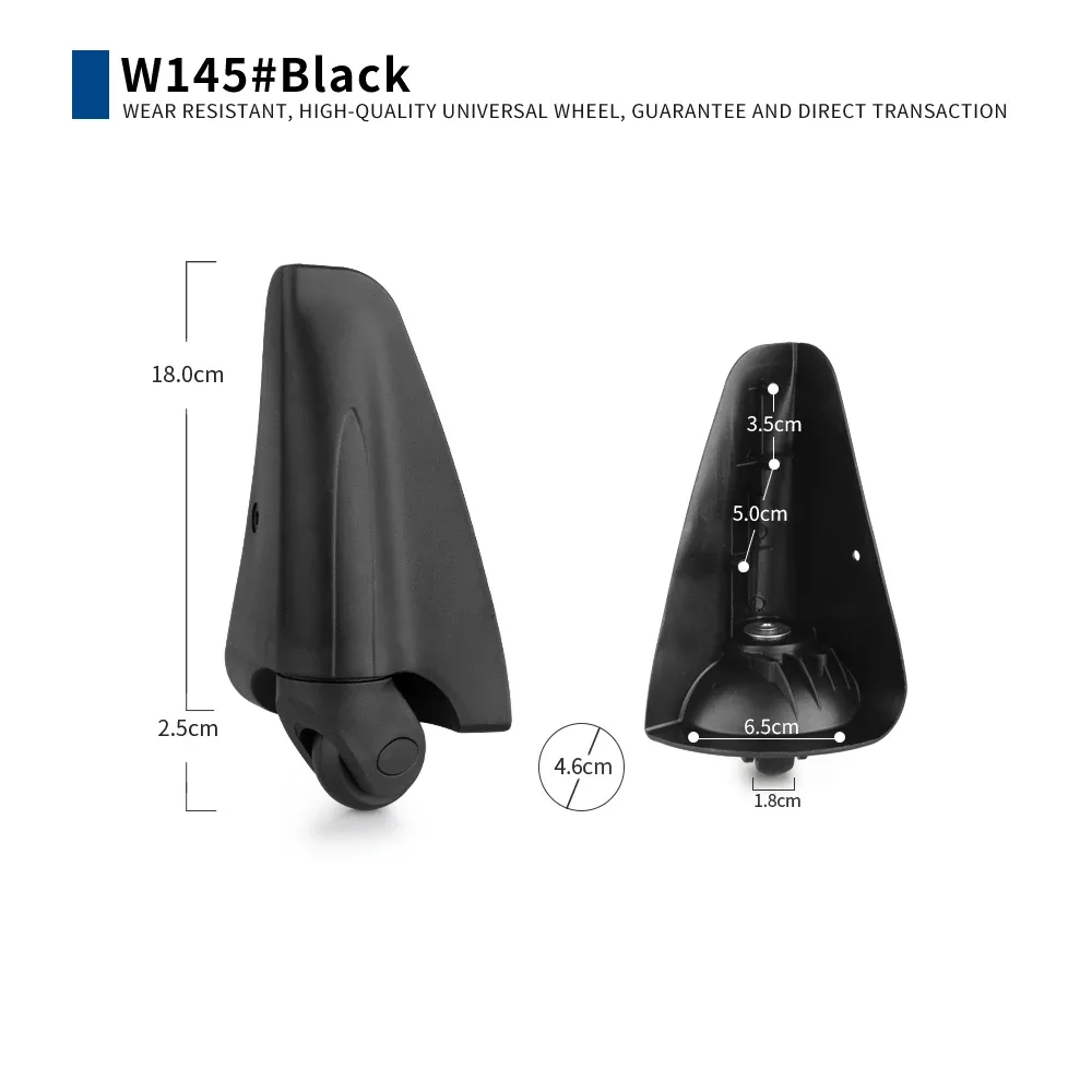 rouleau universel bagage nylon noir froissé structure robuste vis métalliques roulement précision mobilité fluide remplacement accessoire voyage
