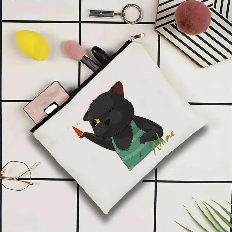 pochette de voyage personnalisée avec nom, pochette de maquillage pour mariage, pochette de maquillage pour fête, sac de maquillage en toile unique, organisateur de cadeaux pour femme