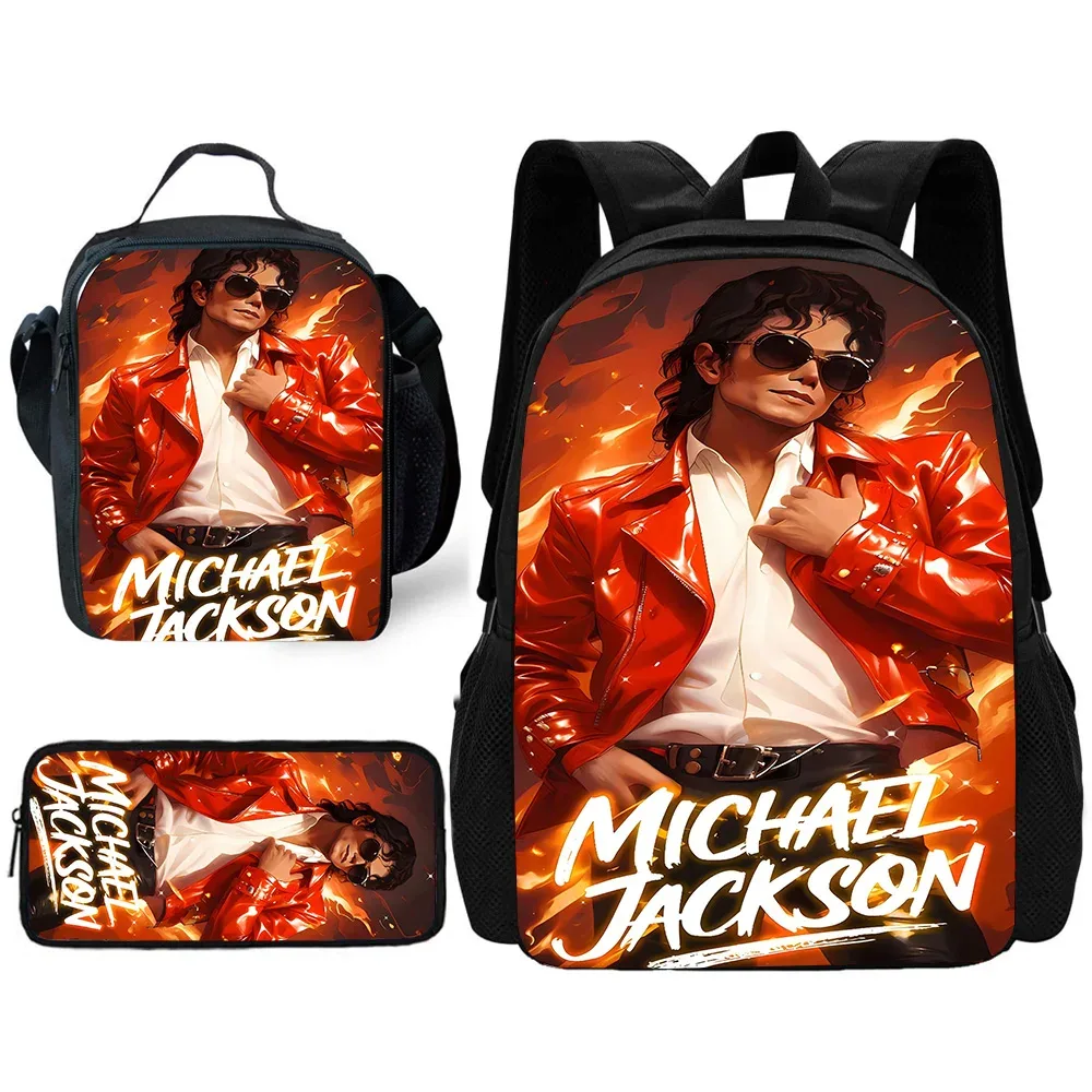 sac à dos pour enfants, chanteurs populaires, michaels jackson, avec sacs à déjeuner, sacs à crayons, sacs d'école pour garçons et filles, meilleur cadeau