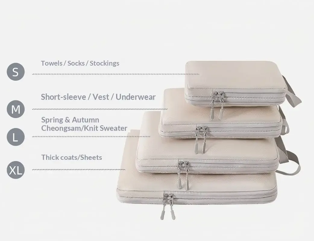 homefish lot de 6 cubes de rangement compressibles pour voyage, sacs de rangement étanches portables pour valise avec poignée