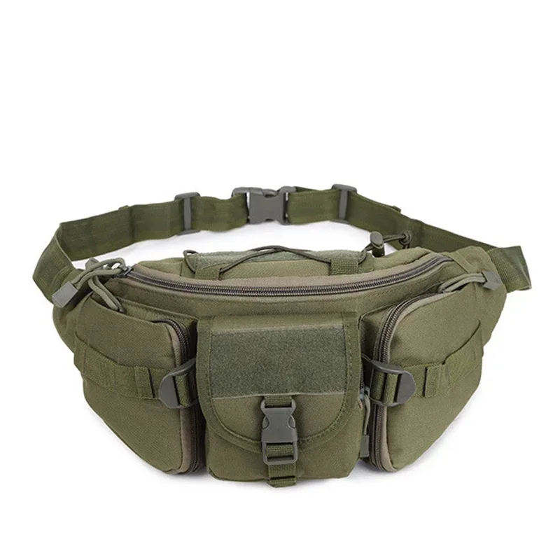 sac banane tactique imperméable pour homme, en nylon, camouflage molle, pour la chasse, la randonnée, l'escalade, sacoche de combat pour téléphone portable