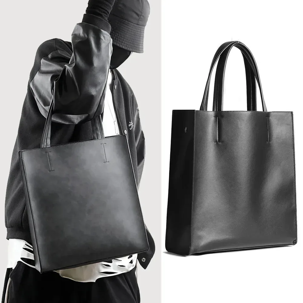 sac à main vertical de grande capacité pour hommes, tapis pliable, sac pour ordinateur portable d'affaires avec sous-sac, matériau pu souple