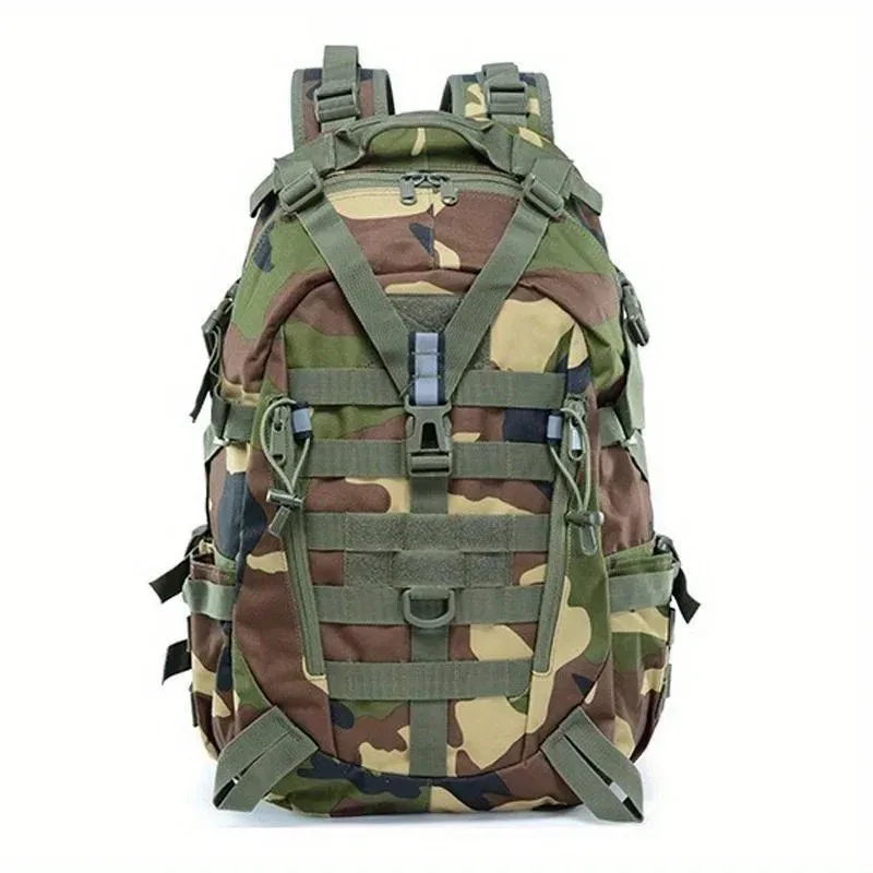 sac dos nylon camouflage vert marron beige grande taille poches molle survie voyage sport aventure