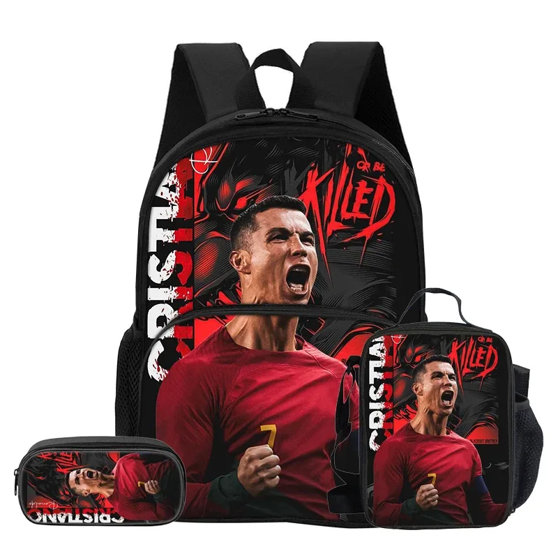 sac dos nylon noir motif football dynamique bandoulière arquée fermeture éclair integree informatique unisexe voyage
