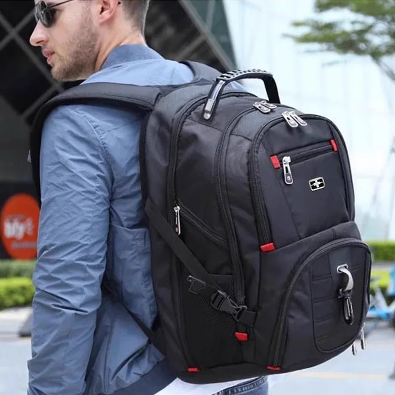 sac à dos pour ordinateur portable suisse durable de 17 pouces, sac de voyage multifonctionnel résistant à l'eau avec port de charge usb, sac à dos pour étudiants