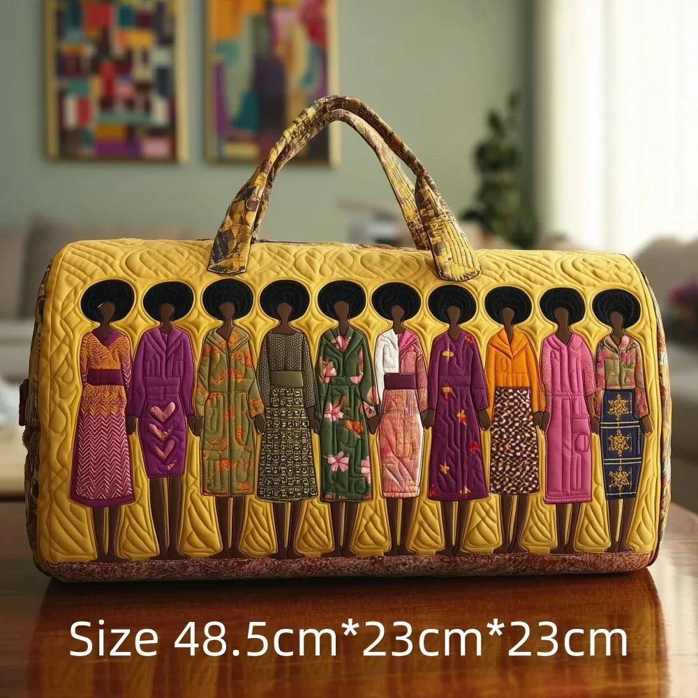 sac de voyage 3d matelassé afrique pour femme, sac de week-end bohème avec imprimé carte des femmes africaines, bagage cabine, sacs de festival uniques