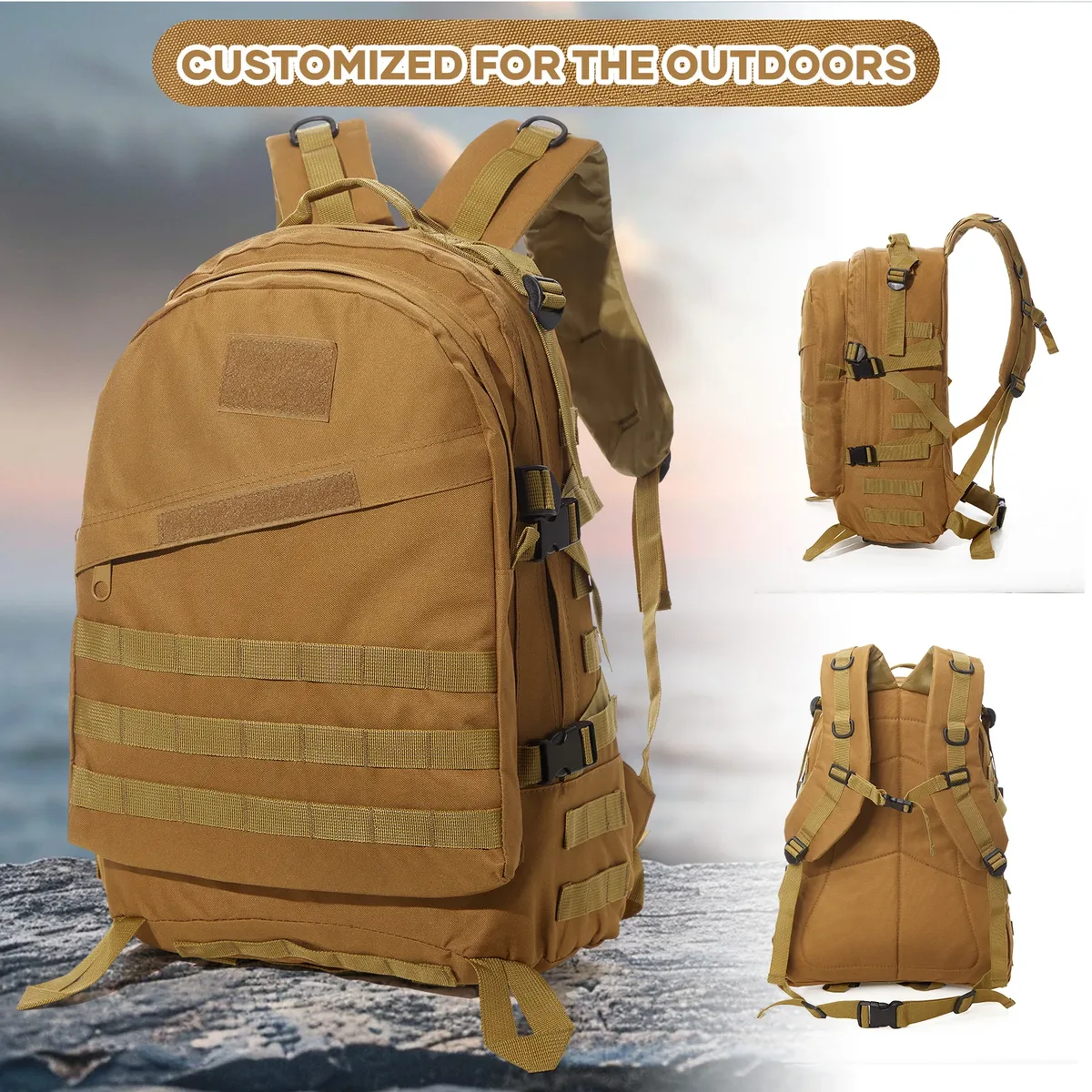 40l sacs à dos tactiques militaires molle armée assaut pack sacs à dos imperméables avec patch 3 jours bug out sac randonnée trekking sac à dos