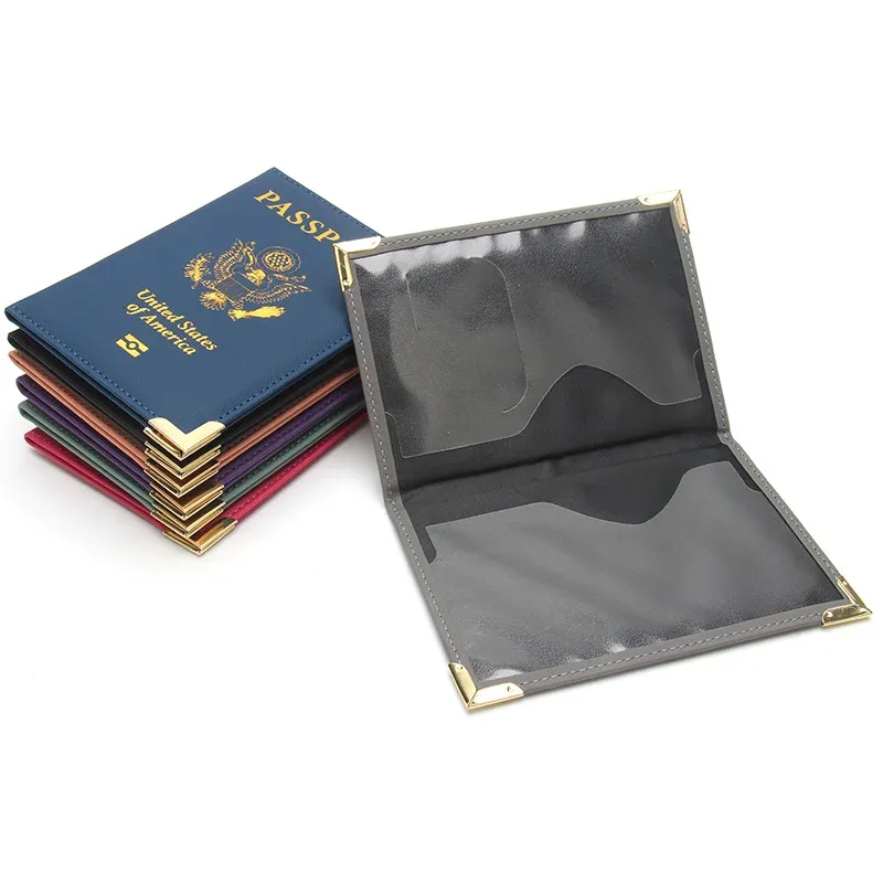 étui portefeuille passeport avec fentes pour cartes, organisateur de documents de voyage pour femmes et hommes