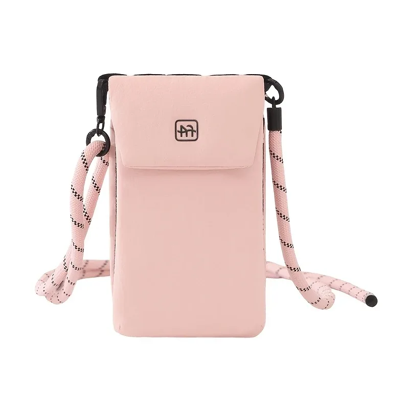 sac à bandoulière pour téléphone portable en nylon, pochette verticale avec poche zippée, portefeuille pour passeport, sac de rangement quotidien pour petits objets