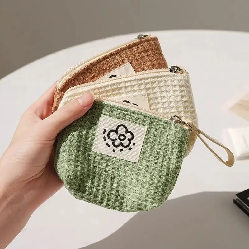 sac de rangement japonais mignon et simple en forme de gaufre, sac à main pour femme