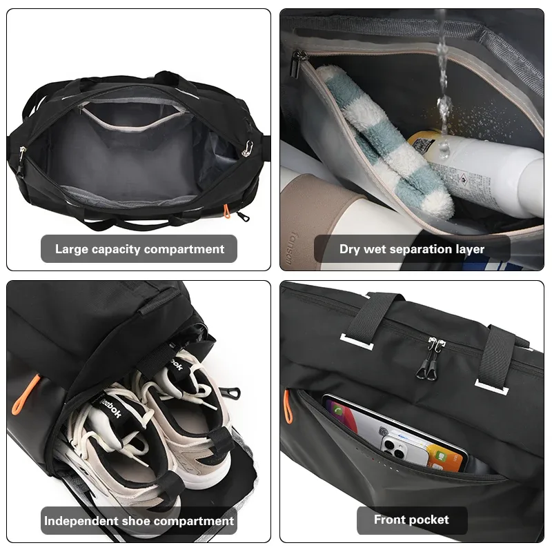 sac de voyage avec logo, sac de sport, sac de voyage avec séparation sec/humide, sac de fitness, motif personnalisé imprimé avec nom