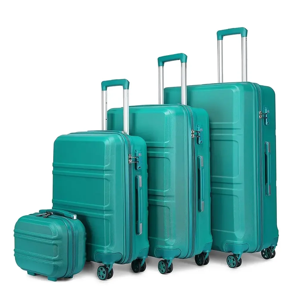 kono 4 pièces coffre dur coffre ensemble léger abs roues jumelles chariots tsa serrure valise ensemble s-m-l-xl
