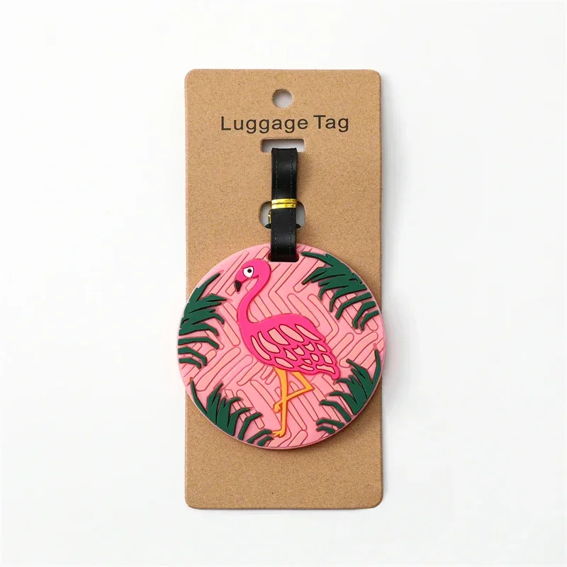 étiquette de bagage mignonne en gel de silice pour accessoires de voyage, porte-adresse d'identification de valise, étiquette d'embarquement portable
