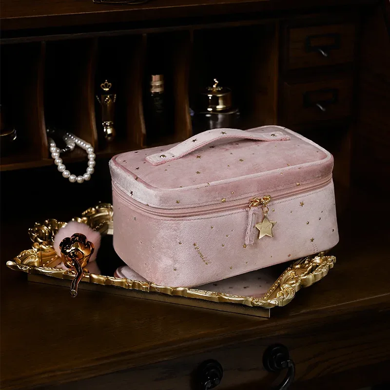 sac de maquillage portable pour femmes, organiseur de cosmétiques de grande capacité, sac de rangement pour produits de soin de la peau, trousse de toilette pour les voyages et les déplacements professionnels
