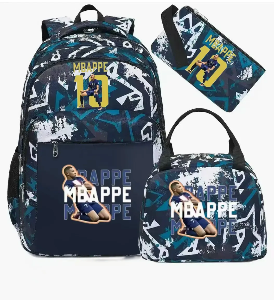 sac à dos m-mbappe camouflage 3 pièces, sacs d'école pour ordinateur portable, pour garçons et filles, sacs de voyage décontractés pour femmes et hommes, mochila