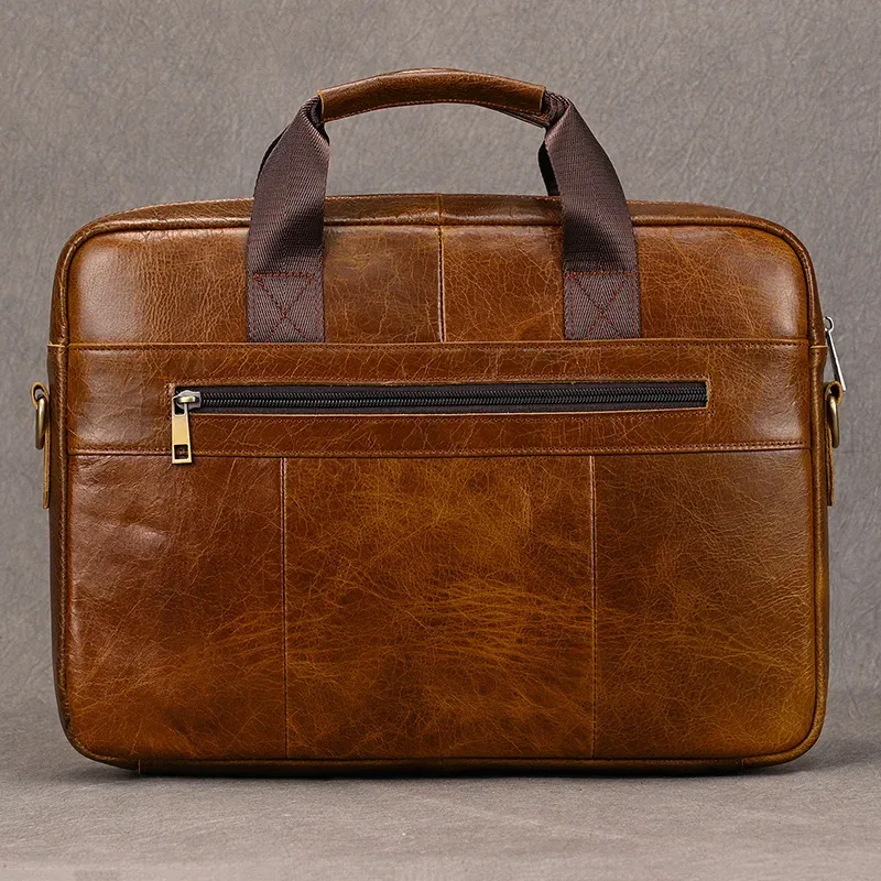 luufan-sac à main d'affaires en cuir véritable pour homme, sac pour ordinateur portable 15 ", étui à bombes pour homme, sac pour document a4, message lancé, sac d'ordinateur, fourre-tout de travail
