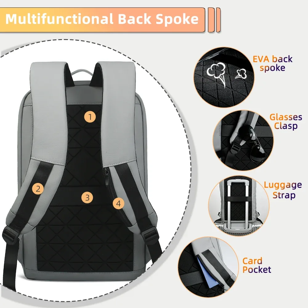 sac à dos heroic knight pour ordinateur portable de 14 pouces, sac à dos multifonctionnel pour hommes, étanche, avec chargement usb, pour le travail et les voyages