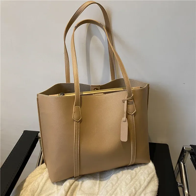 sac pour femmes de grande capacité, nouveau sac fourre-tout en cuir souple, sacs à bandoulière simples décontractés et polyvalents pour femmes, sacs à main de style coréen