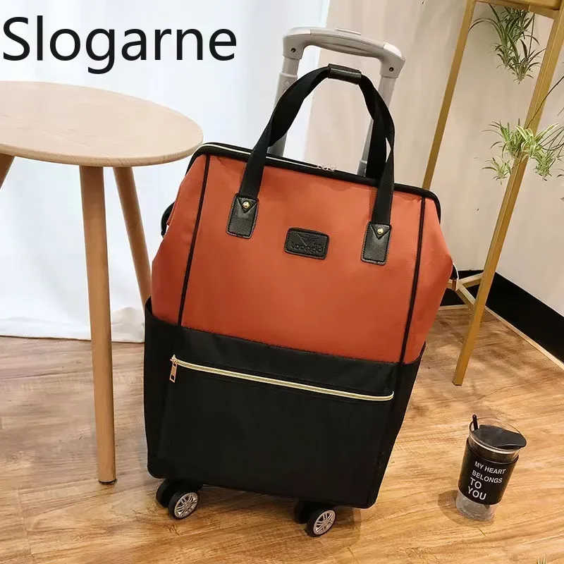 sac de voyage de grande capacité pour femmes et hommes, avec 4 roues, sac à dos à roulettes oxford, sacs à bagages roulants, sac de chariot à la mode