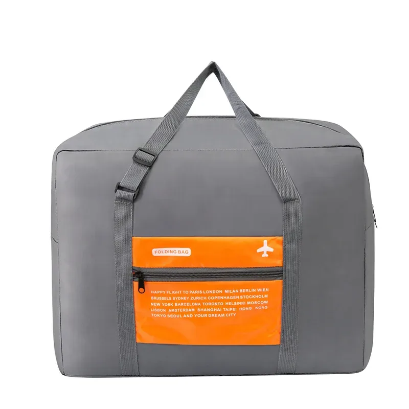 sac voyage gris nylon poches colorées avion motif polyvalent grande capacité week end sport affaire camping