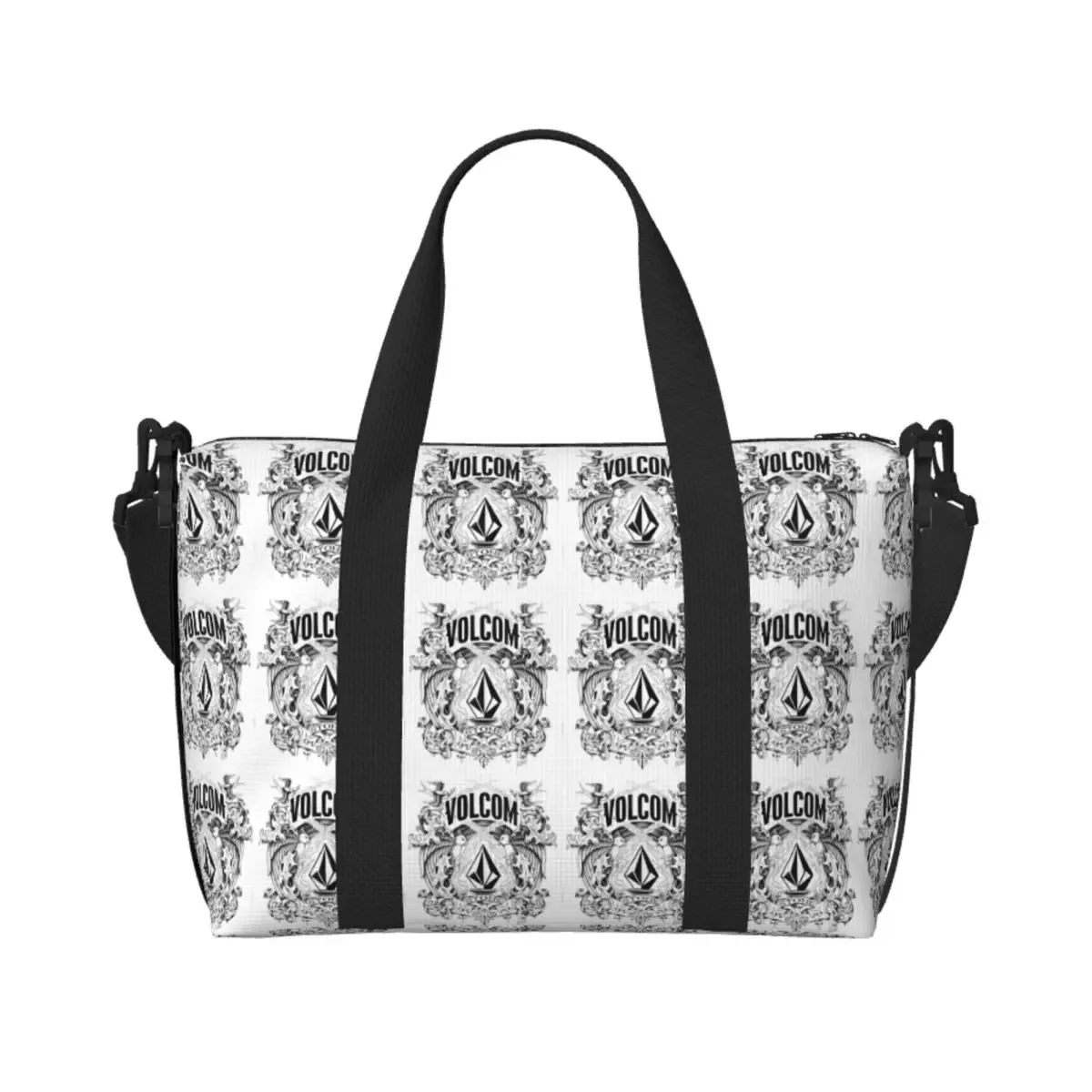 sac de voyage de plage avec logo v-volcom personnalisé, fourre-tout de grande capacité pour salle de sport, yoga, sac à bandoulière de shopping pour femmes