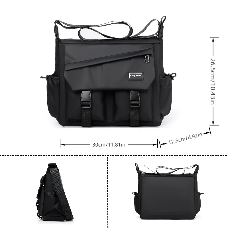 sac à bandoulière pour homme tendance, sac de facteur multi-couches, sac de voyage d'affaires, sac bandoulière adapté au quotidien et aux déplacements professionnels