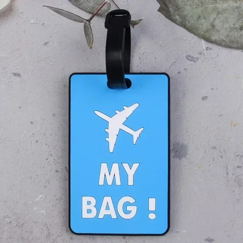 étiquette de bagage en pvc souple, étiquette de voyage avec lettre pour hommes et femmes, étiquette de nom de valise, étiquettes de sac, étiquettes d'avion, accessoires de voyage de vacances