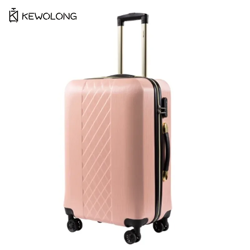 valise rigidite pc silencieuse serrure tsa motif géométrique diagonale forme rectangulaire couleur rose pâle usage voyage