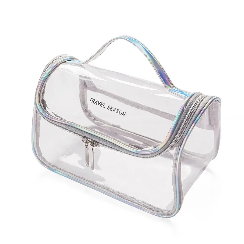 sac à cosmétiques de voyage transparent et étanche, pochette de rangement à fermeture éclair pour maquillage et toilette, facile à transporter