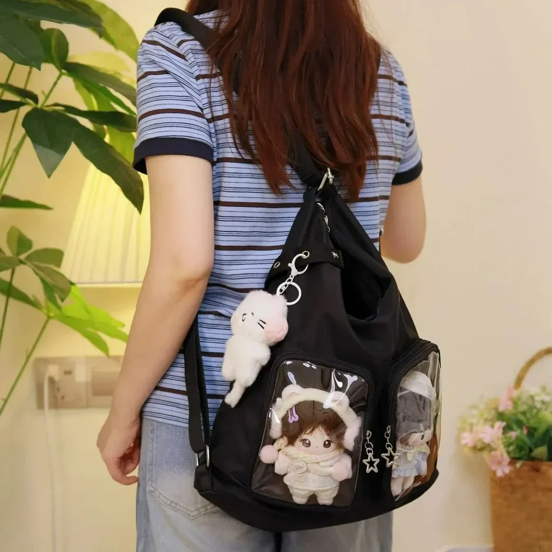 Nouveau sac à bandoulière grande capacité pour femme, style preppy, sac à dos décontracté, esthétique Y2K, sac Ita tendance pour les trajets quotidiens