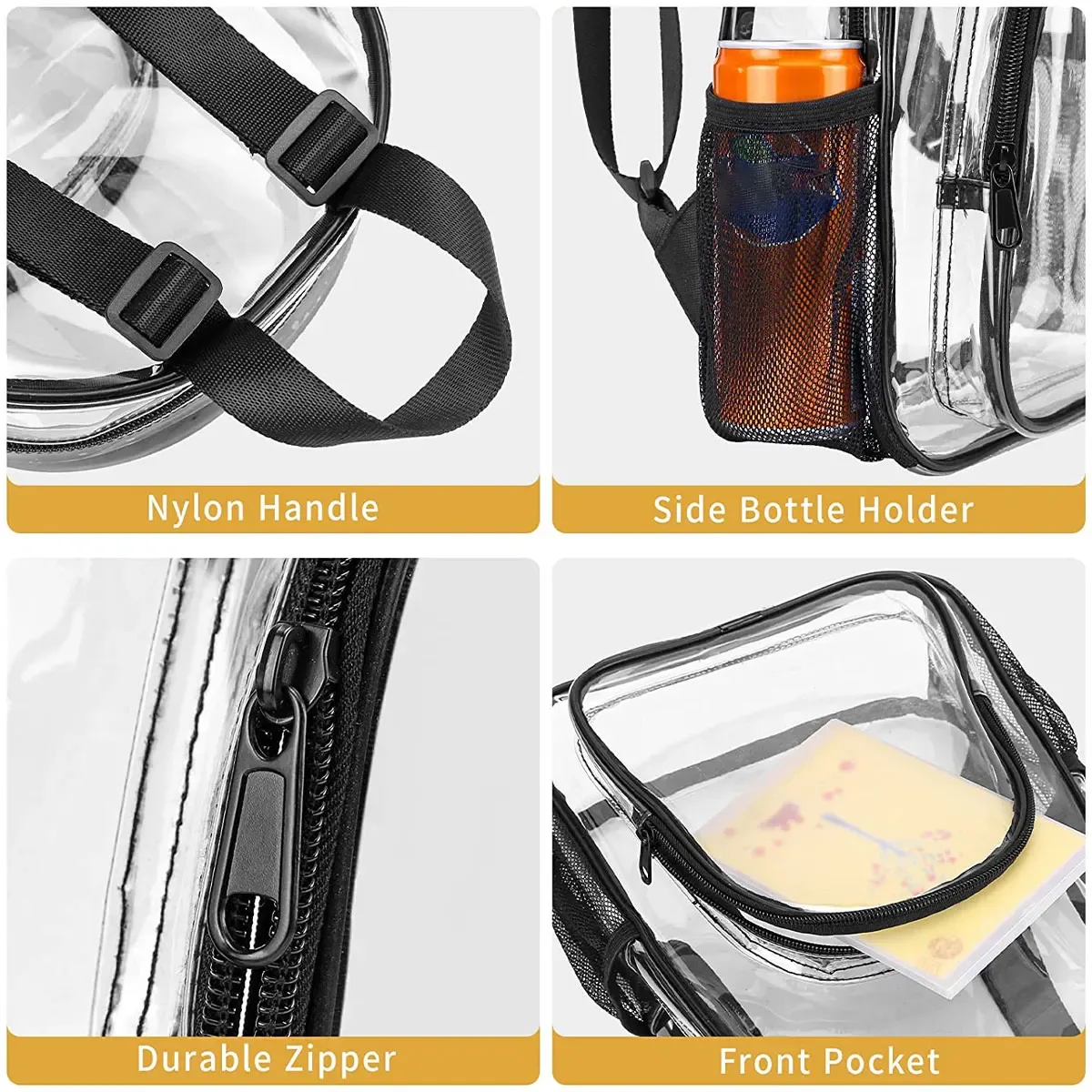 sac à dos transparent en pvc, petit sac à dos transparent durable, portable, léger, mini sac transparent mignon pour le travail, les sports de plein air