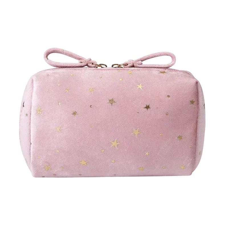 sac de maquillage en velours pour fille, organisateur, sac de rangement pour rouge à lèvres, trousse de toilette pour femme, étui de beauté, pochette de maquillage portable, sac cosmétique