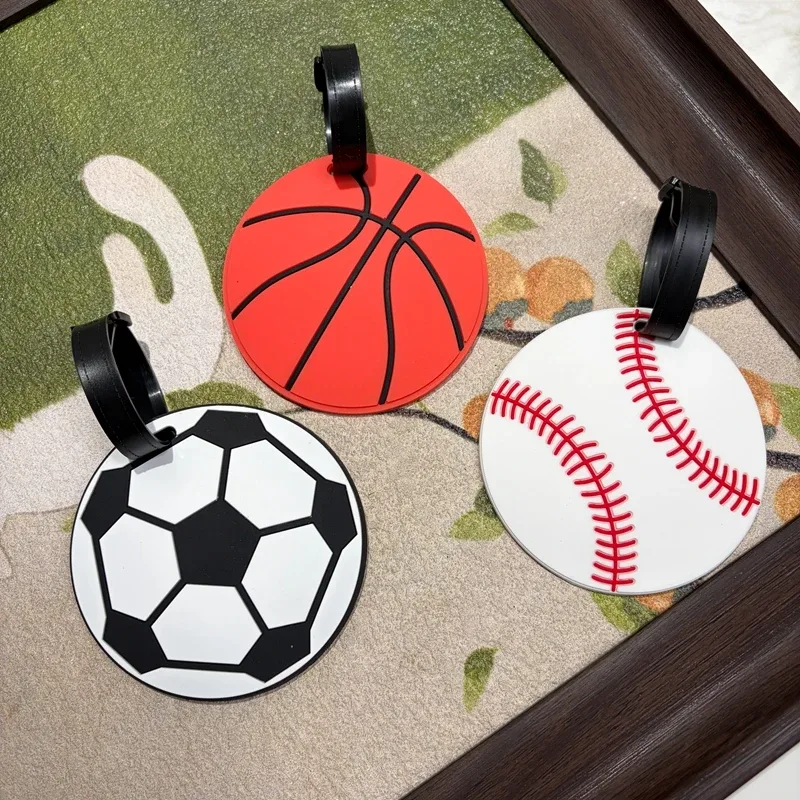 Étiquette Bagage Gel Silicone Sport Ballons Football Basket Baseball Voyage Identifications Rouges Vertes Kaki Roses