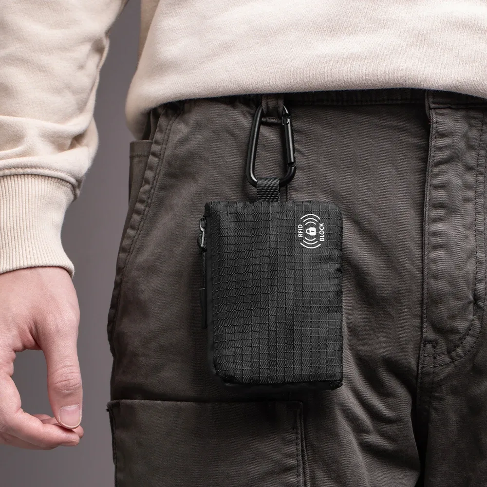 portefeuille mince, porte-carte de crédit avec fonction de blocage rfid, organisateur de taille de poche pour hommes et femmes, mini porte-monnaie avec fermeture éclair