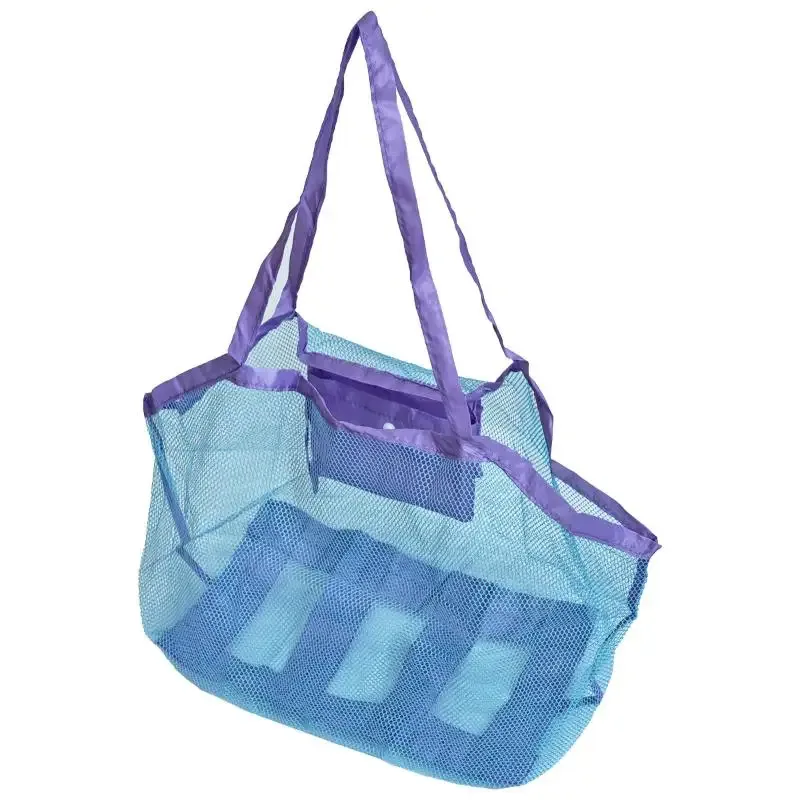 sac de rangement pliable et portable pour jouets de plage, outil de fouille de sable pour enfants, en maille, style moderne et simple