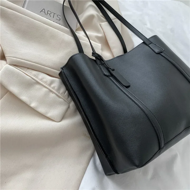 sac pour femmes de grande capacité, nouveau sac fourre-tout en cuir souple, sacs à bandoulière simples décontractés et polyvalents pour femmes, sacs à main de style coréen