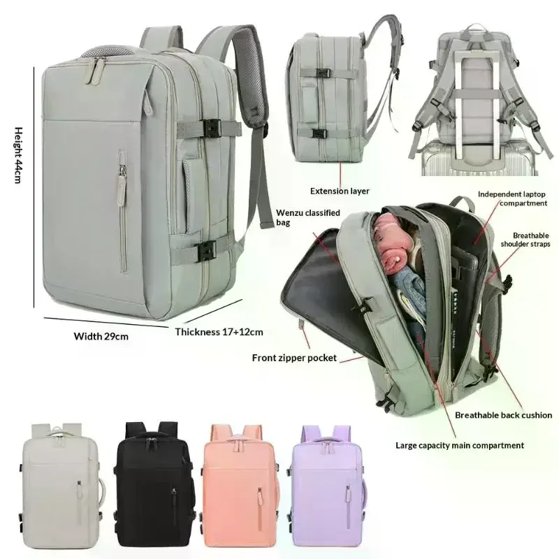 sac à dos pour ordinateur portable professionnel de 17 pouces, extensible, avec port usb, sac de voyage multifonctionnel pour les voyages