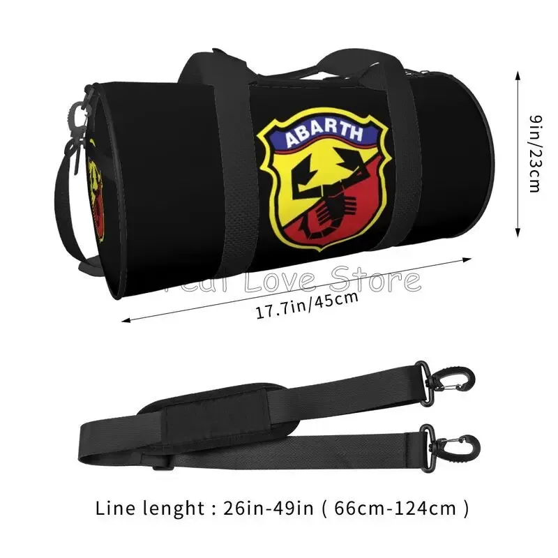 sac voyage polyester résistant eau style décontracté camouflage logo abarth noir jaune rouge ovale poignée amovible