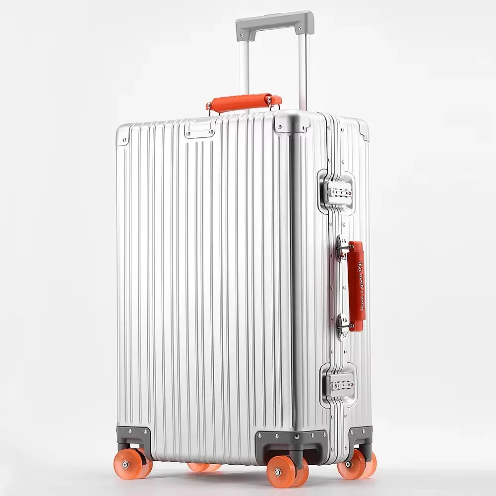 valise de voyage tout en aluminium et magnésium, bagages roulants, boîtier de chariot en alliage avec roue silencieuse spinner, serrure tsa, cabines à main