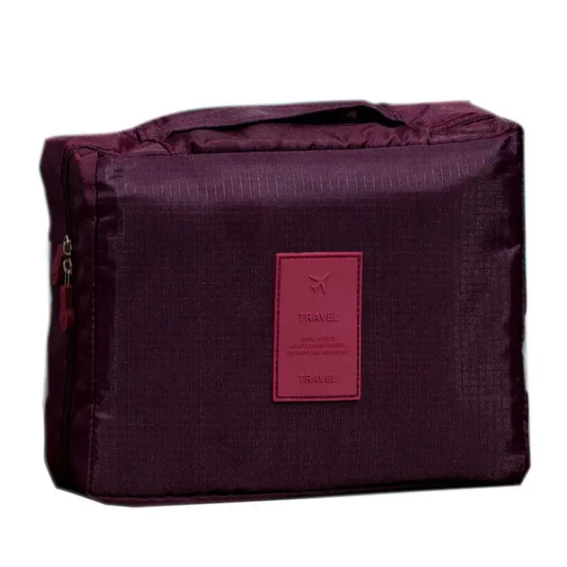 sac à cosmétiques organisateur sac de maquillage portable étanche mini couleur unie flamant voyage sac de rangement de toilette pochette de lavage de beauté