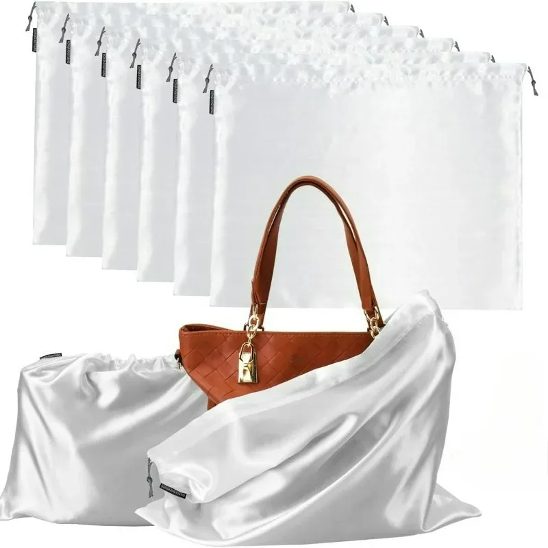 nouveaux sacs anti-poussière réutilisables en satin soyeux 2026 – sacs de rangement à cordon pour sacs à main, chaussures et vêtements – grande capacité