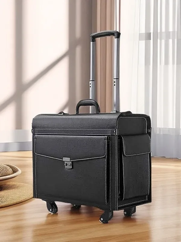 Valise pilote, mallette de voyage pour agents de bord, bagages pour présents de train, mallette à main pour avocat, boîte d'équipement, tirelire,