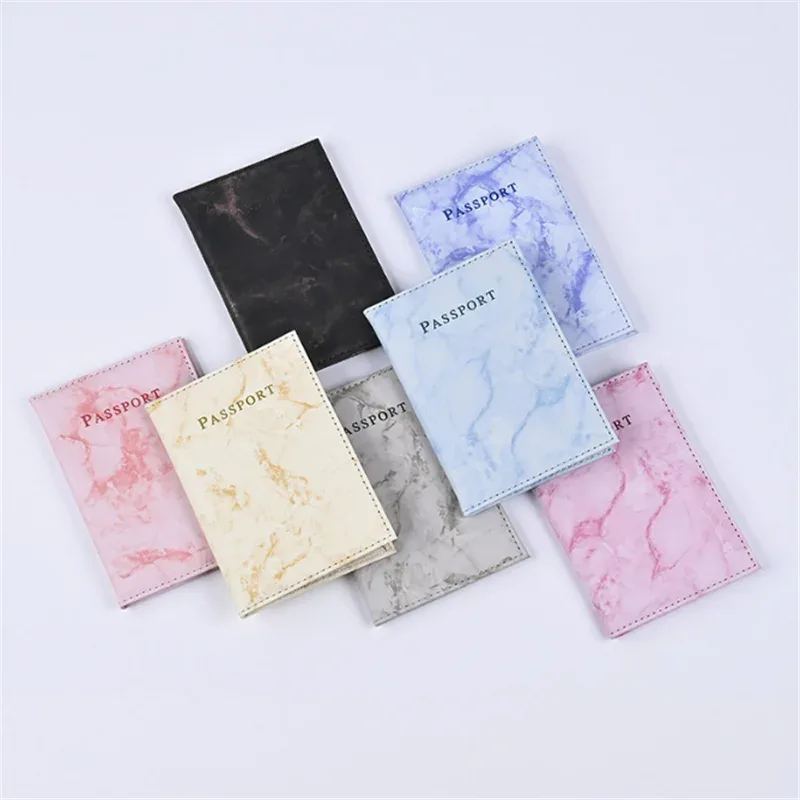 protège passeport marbré polyester gris rose bleu documents carte voyage organisateur credit card wallet identification