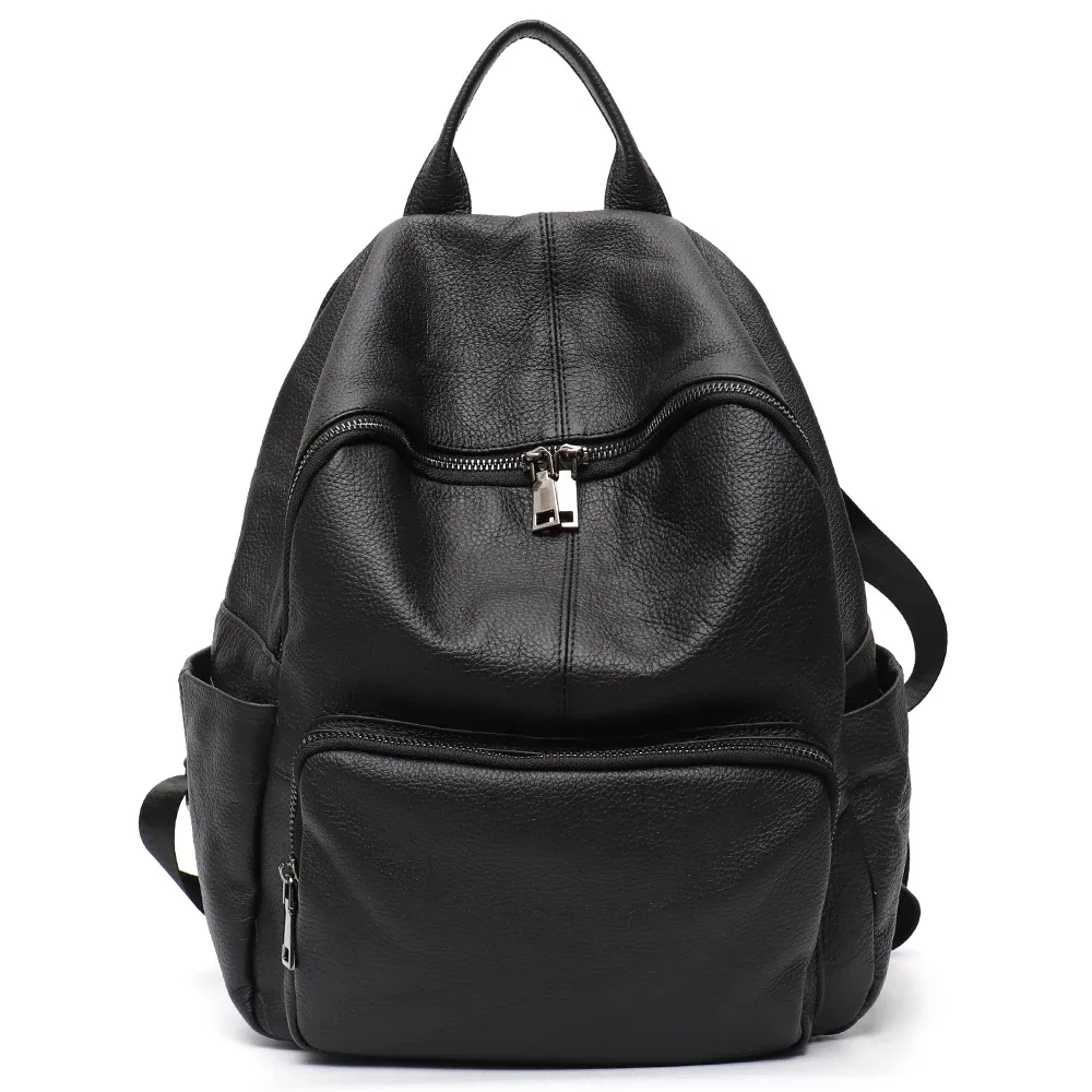 sac à dos en cuir de vache naturel pour femmes et hommes, design minimaliste, décontracté, quotidien, polyvalent, sacs à bandoulière pour étudiants, sac à dos de voyage