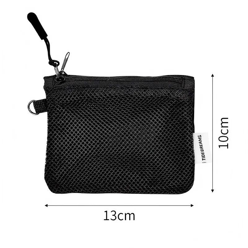 sac à cosmétiques en maille, pochette de rangement portable en maille avec fermeture éclair, sac de rangement léger pour articles divers, porte-monnaie carré polyvalent, 1 pièce