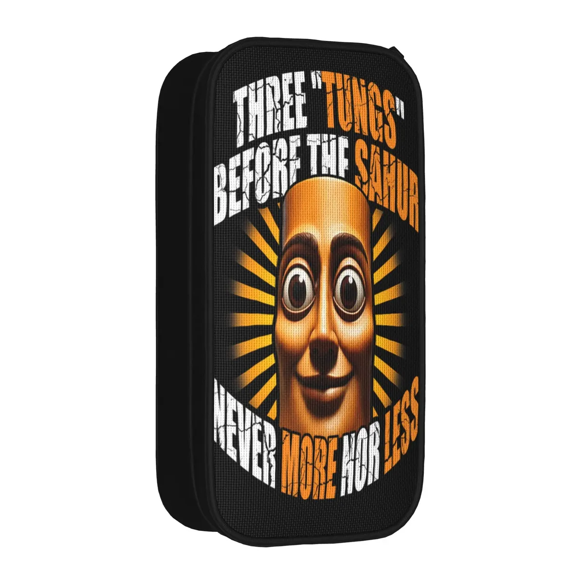 tung sahur cosplay funny calling meme wooden man brainrot trousse à crayons en toile pour garçons et filles, tendance, pour l'école