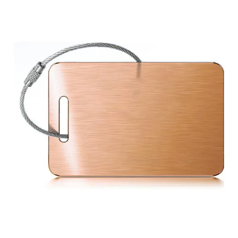 étiquette bagage métal carrée anse métal personnalisable voyage identité sécurité antiperte multicouleur travels accessoire