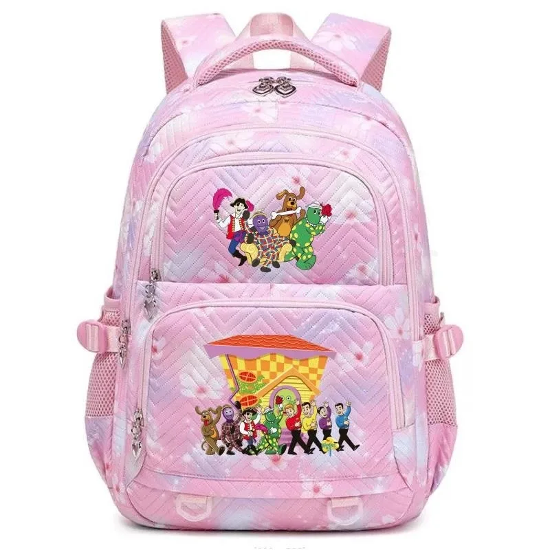 sacs d'école imprimés en 3d the wiggles, sac à dos d'école pour filles et adolescentes, sac à dos de voyage pour étudiants, sac à dos décontracté à la mode pour ordinateur portable